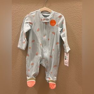 Carter's Light Blue Watermelon Print Footie